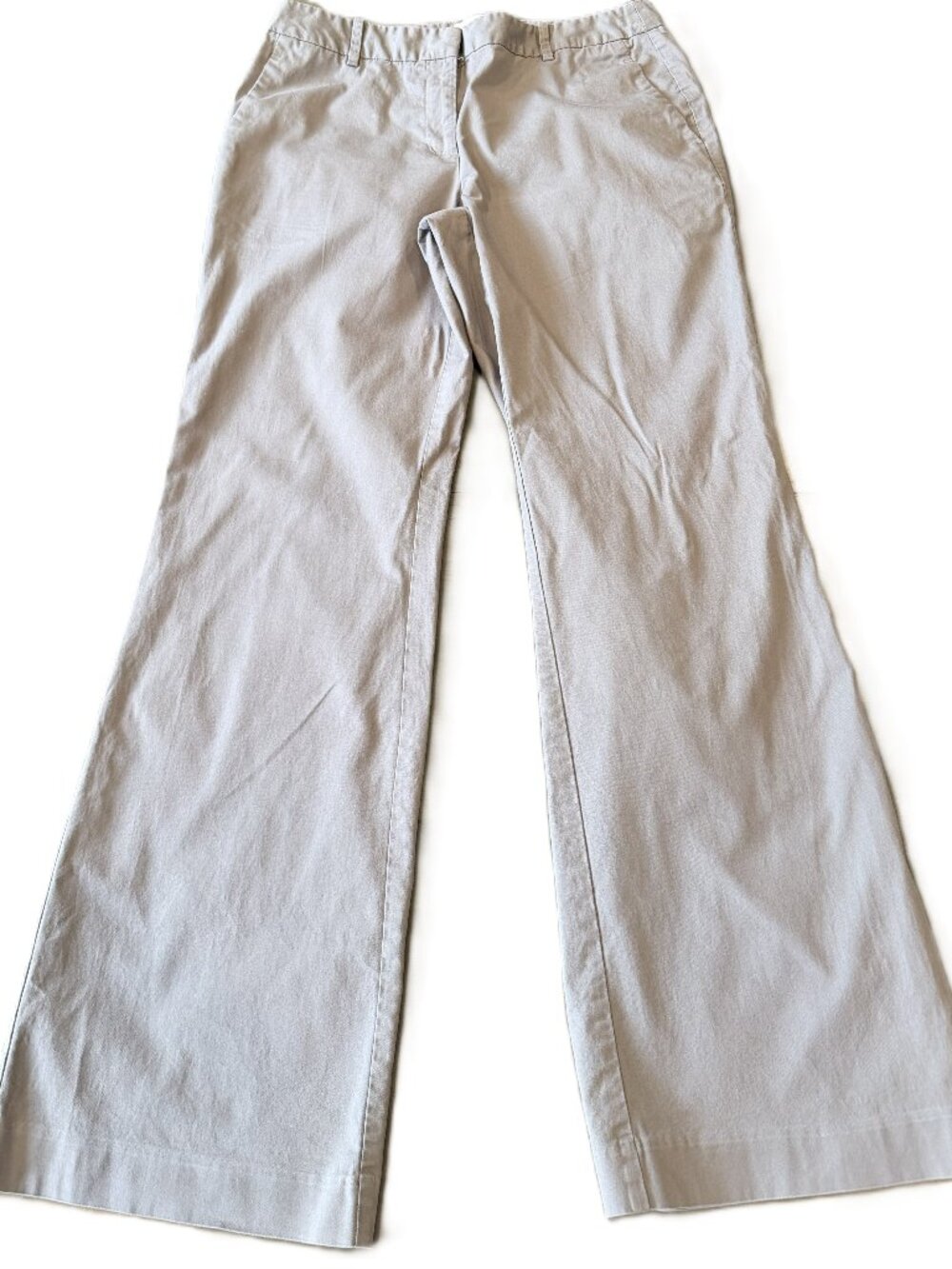 Ann Taylor Women's Gray Chino Style Loose Leg Slight Flare Dress Pants Size 6